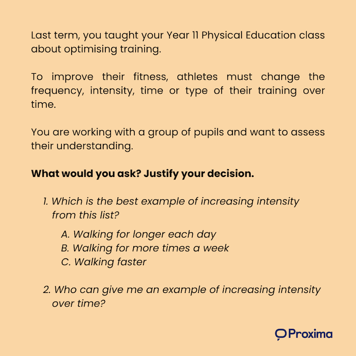 Example scenario showing a misconception about open and closed questions
